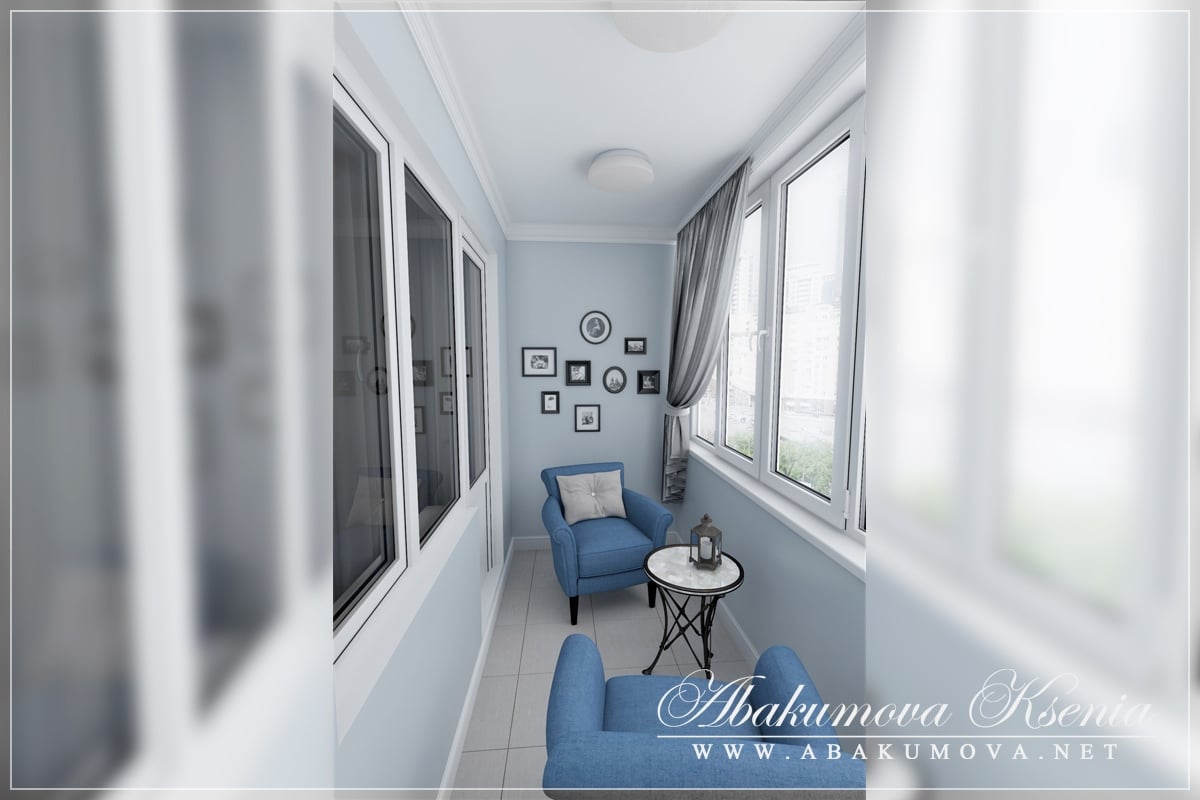 Дизайн интерьера - балкон - студия Абакумовой Ксении