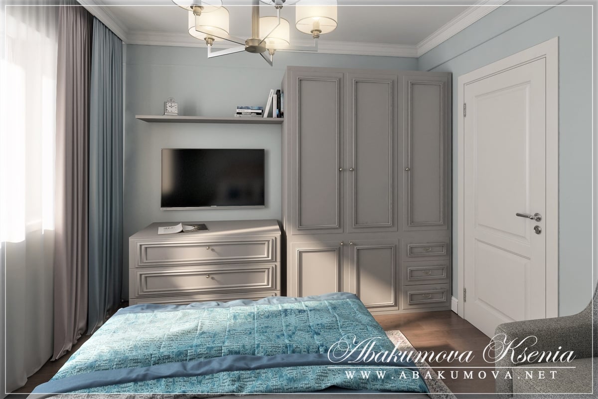 Дизайн интерьера - спальня- студия Абакумовой Ксении